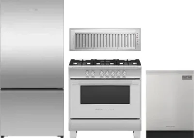 4 Piece Package Includes Refrigerator, Range, Hood And Dishwasher